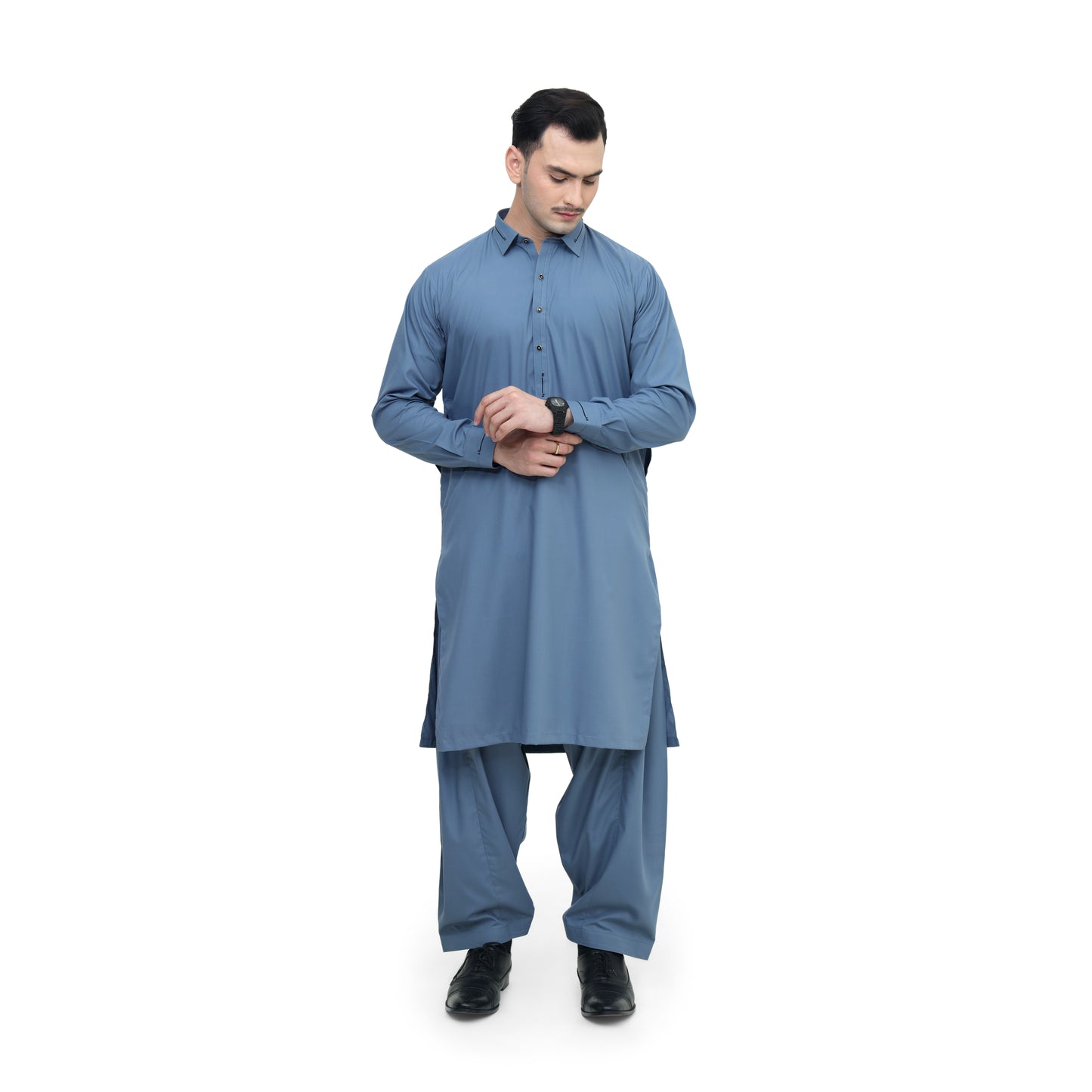 D.BLUE SHAHSAWAR STITCHED - LUXURY COLLECTION