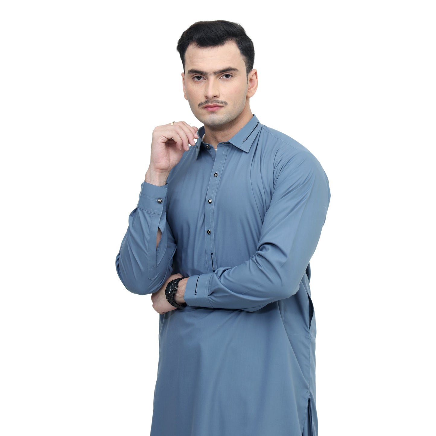 D.BLUE SHAHSAWAR STITCHED - LUXURY COLLECTION