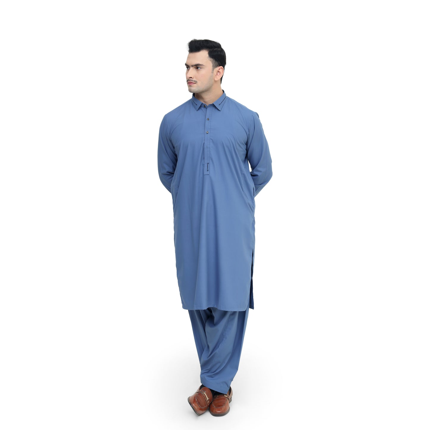 BLUE SHAHSAWAR STITCHED - LUXURY COLLECTION