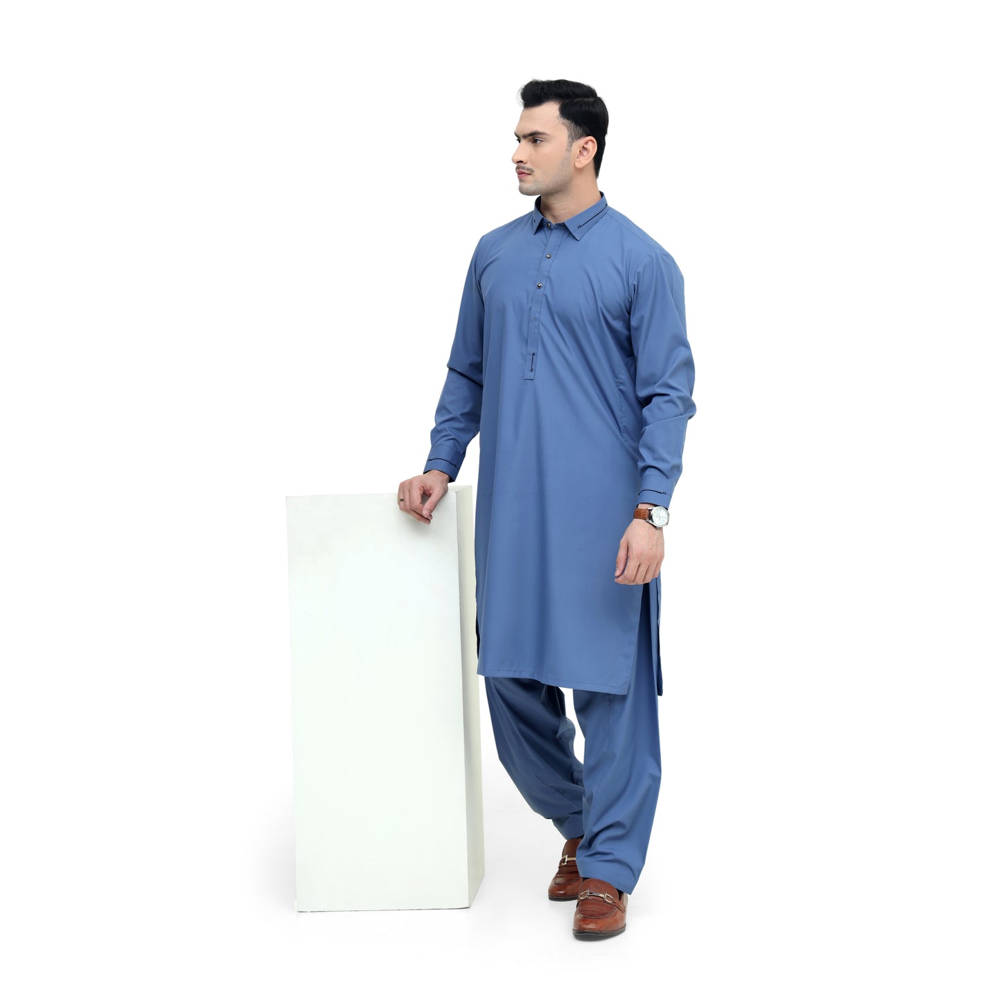 BLUE SHAHSAWAR STITCHED - LUXURY COLLECTION