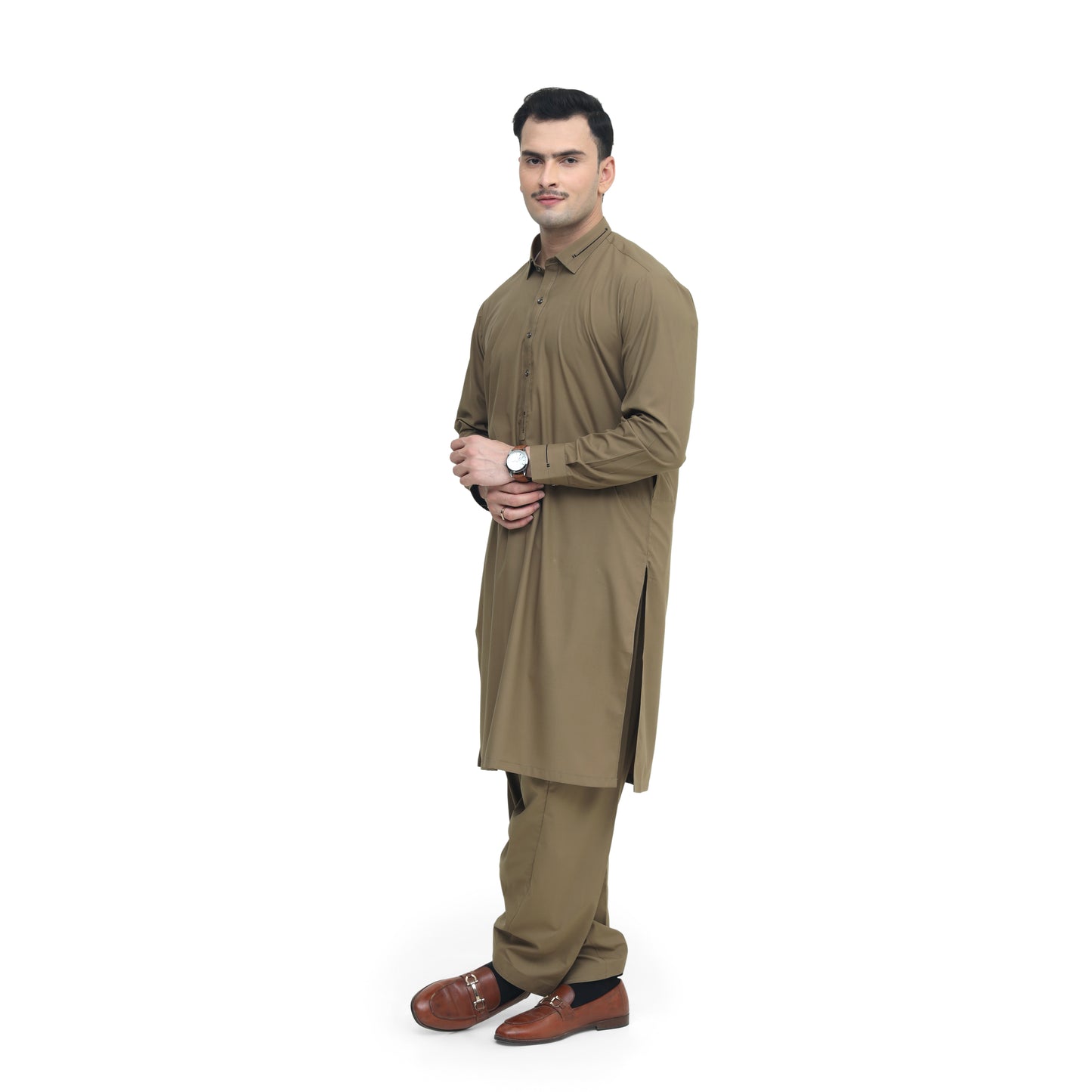 MOCHA SHAHSAWAR STITCHED - LUXURY COLLECTION