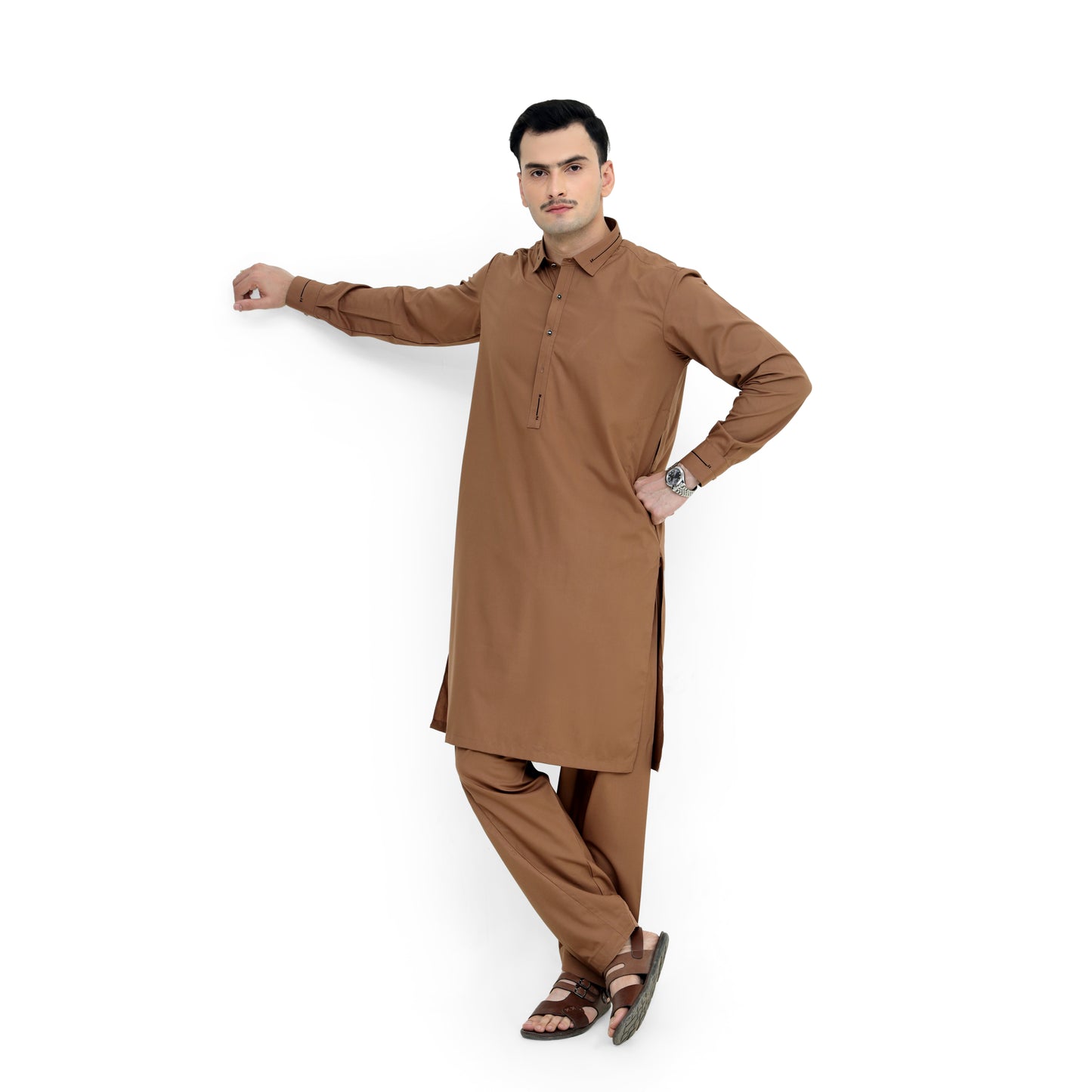 CARAMEL SHAHSAWAR STITCHED - LUXURY COLLECTION
