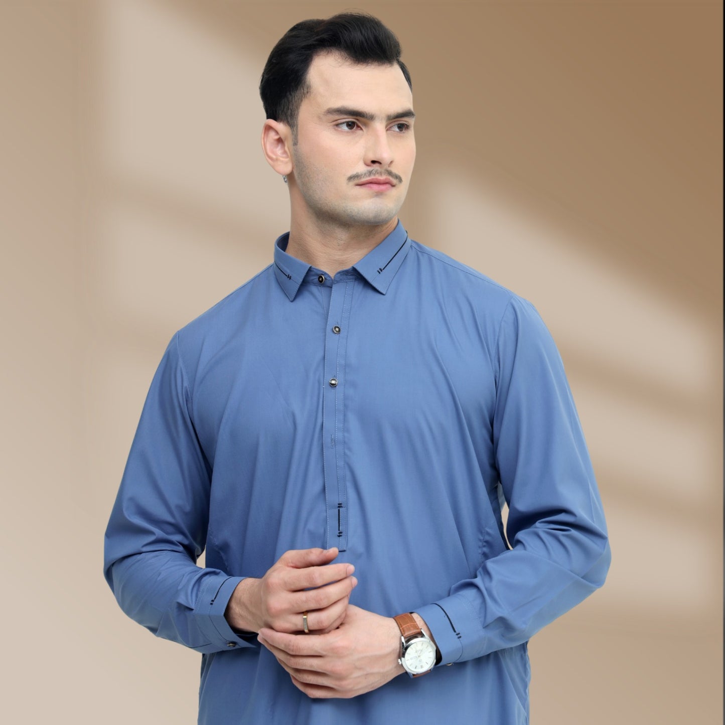 BLUE SHAHSAWAR STITCHED - LUXURY COLLECTION