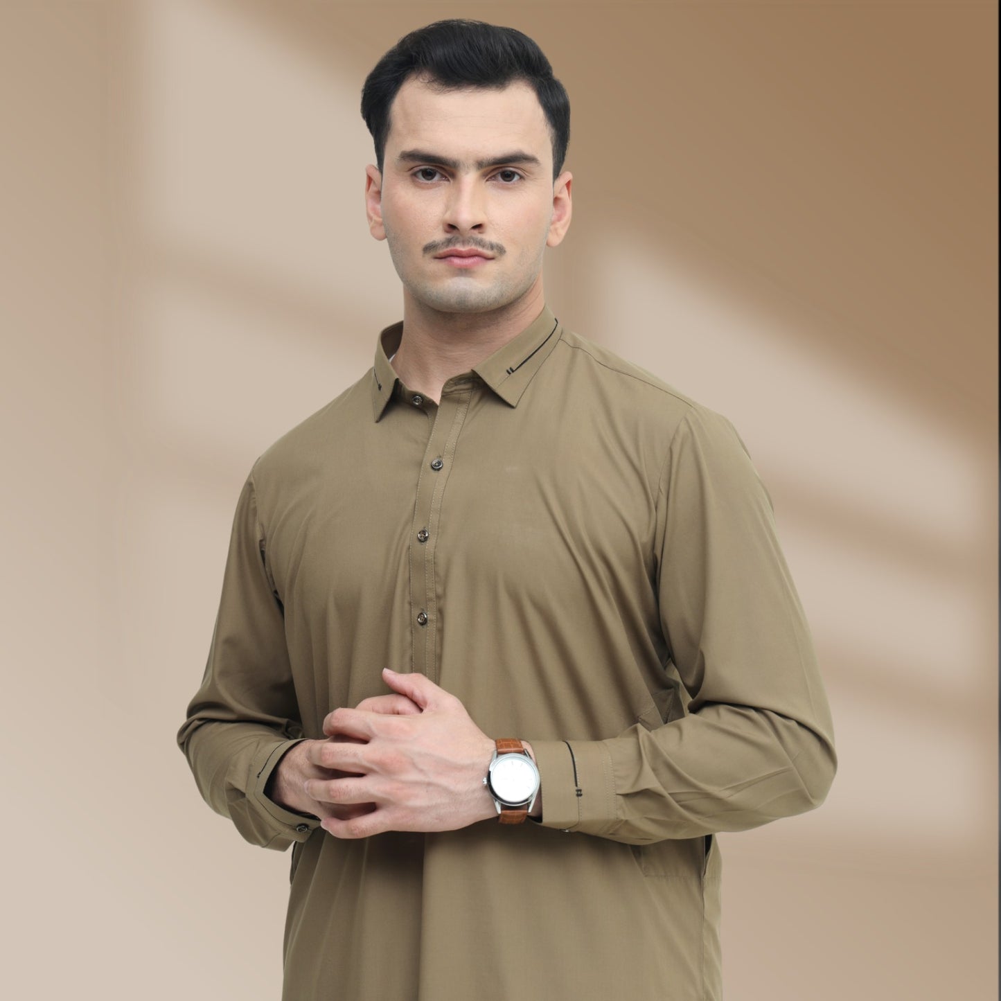 MOCHA SHAHSAWAR STITCHED - LUXURY COLLECTION
