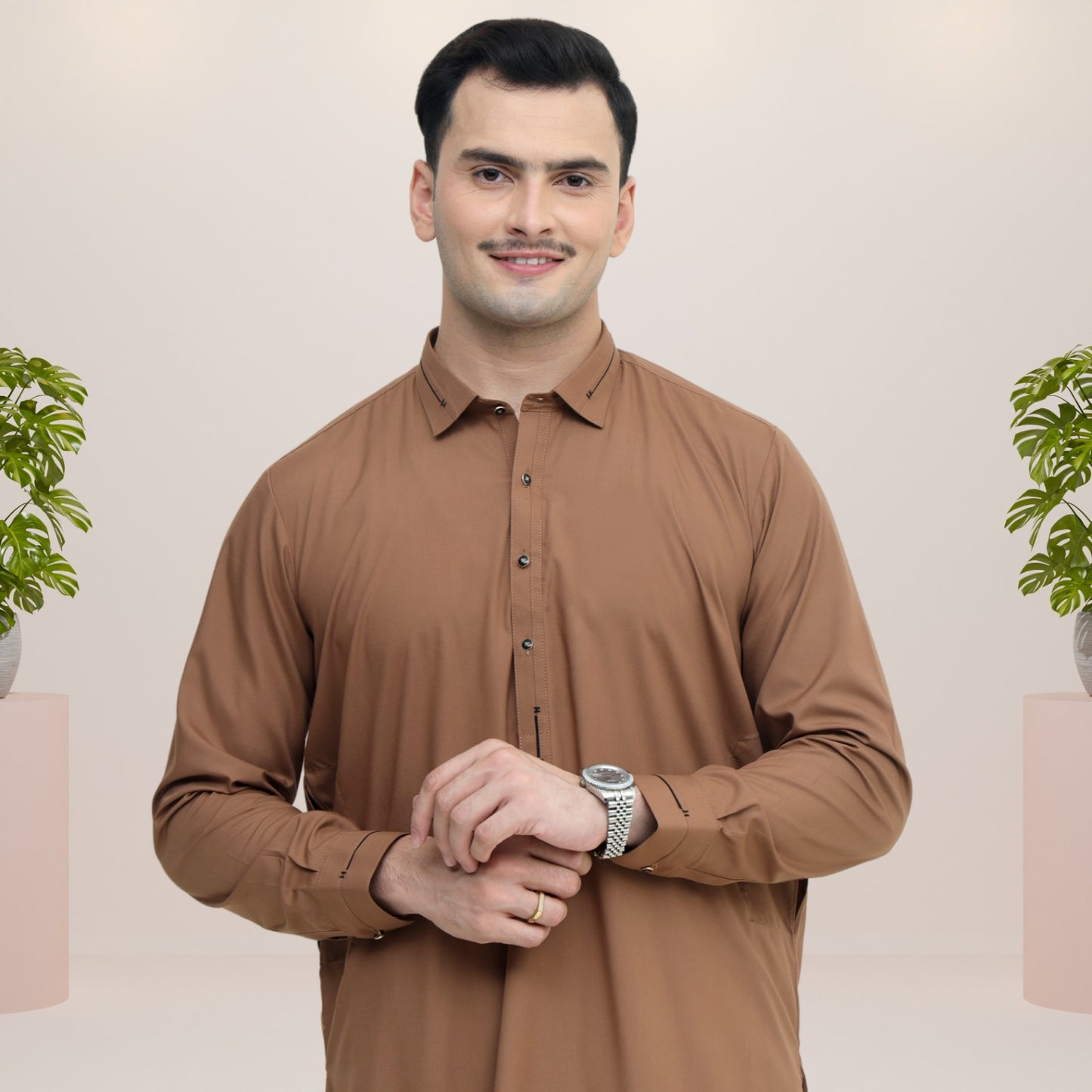 CARAMEL SHAHSAWAR STITCHED - LUXURY COLLECTION