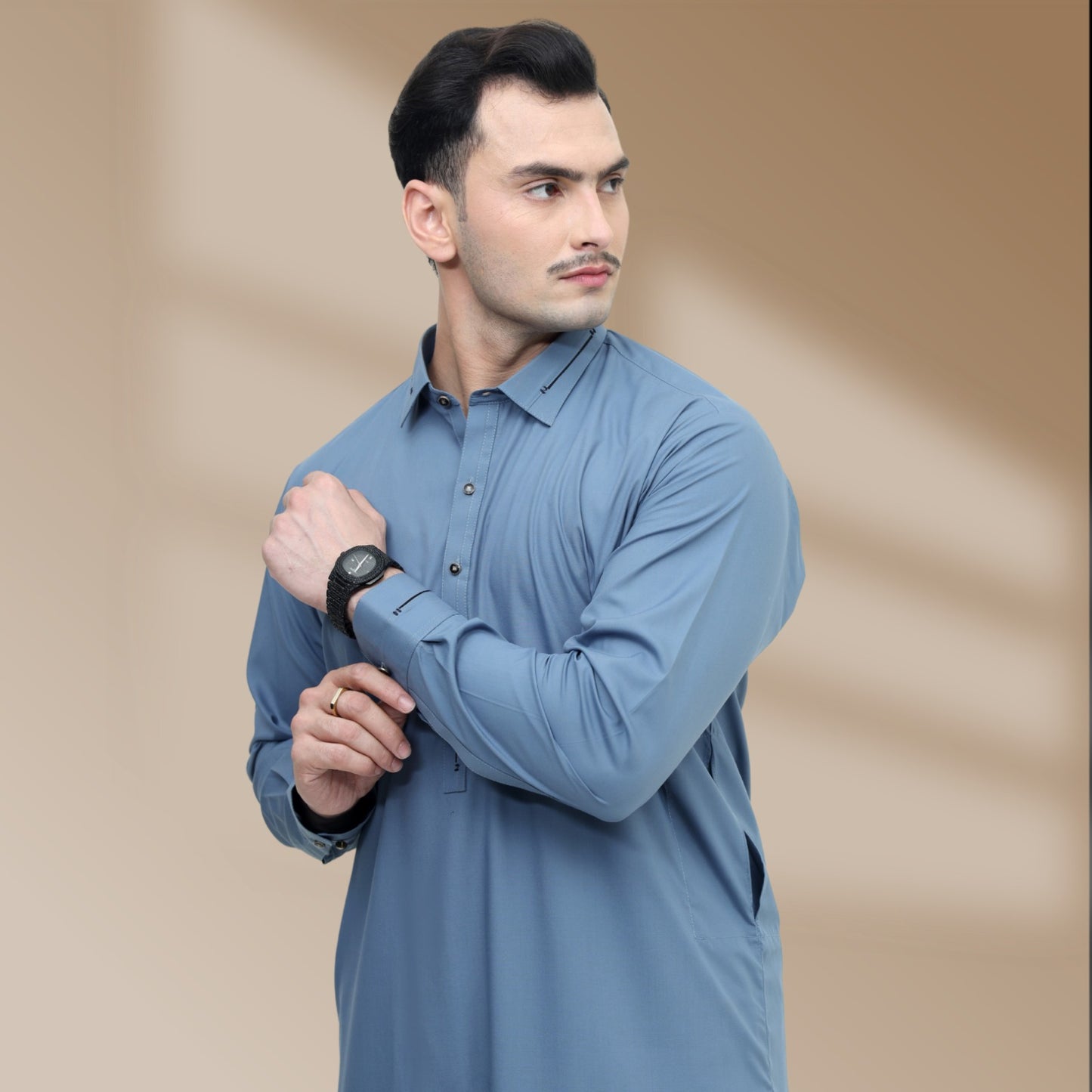 D.BLUE SHAHSAWAR STITCHED - LUXURY COLLECTION
