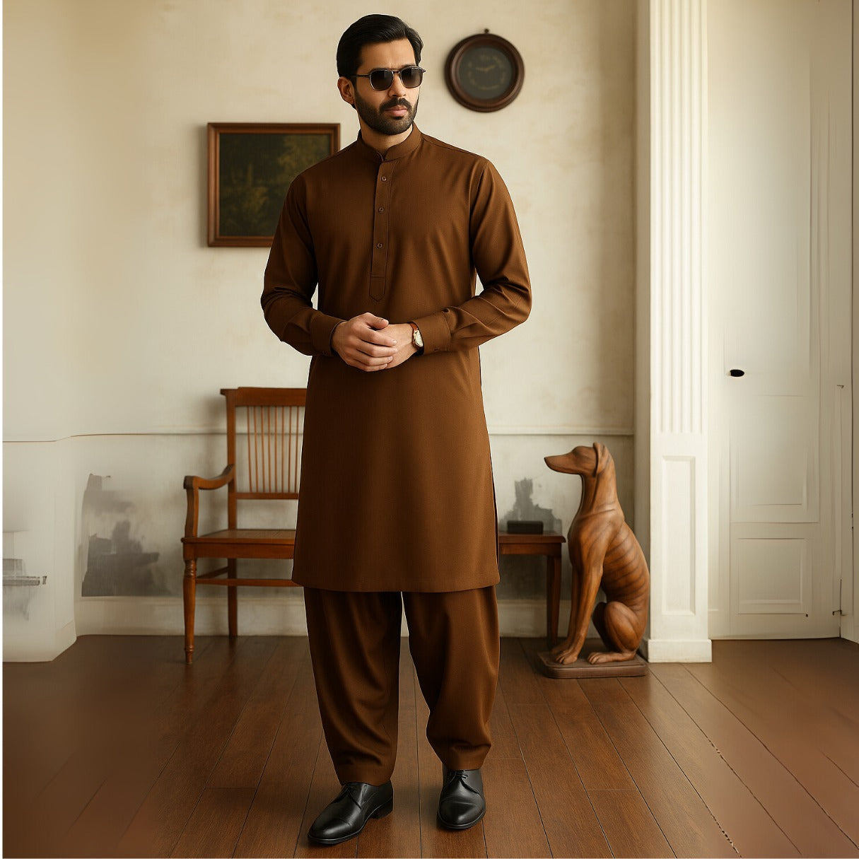 wooden brown - WASH & WEAR RIWAYAT