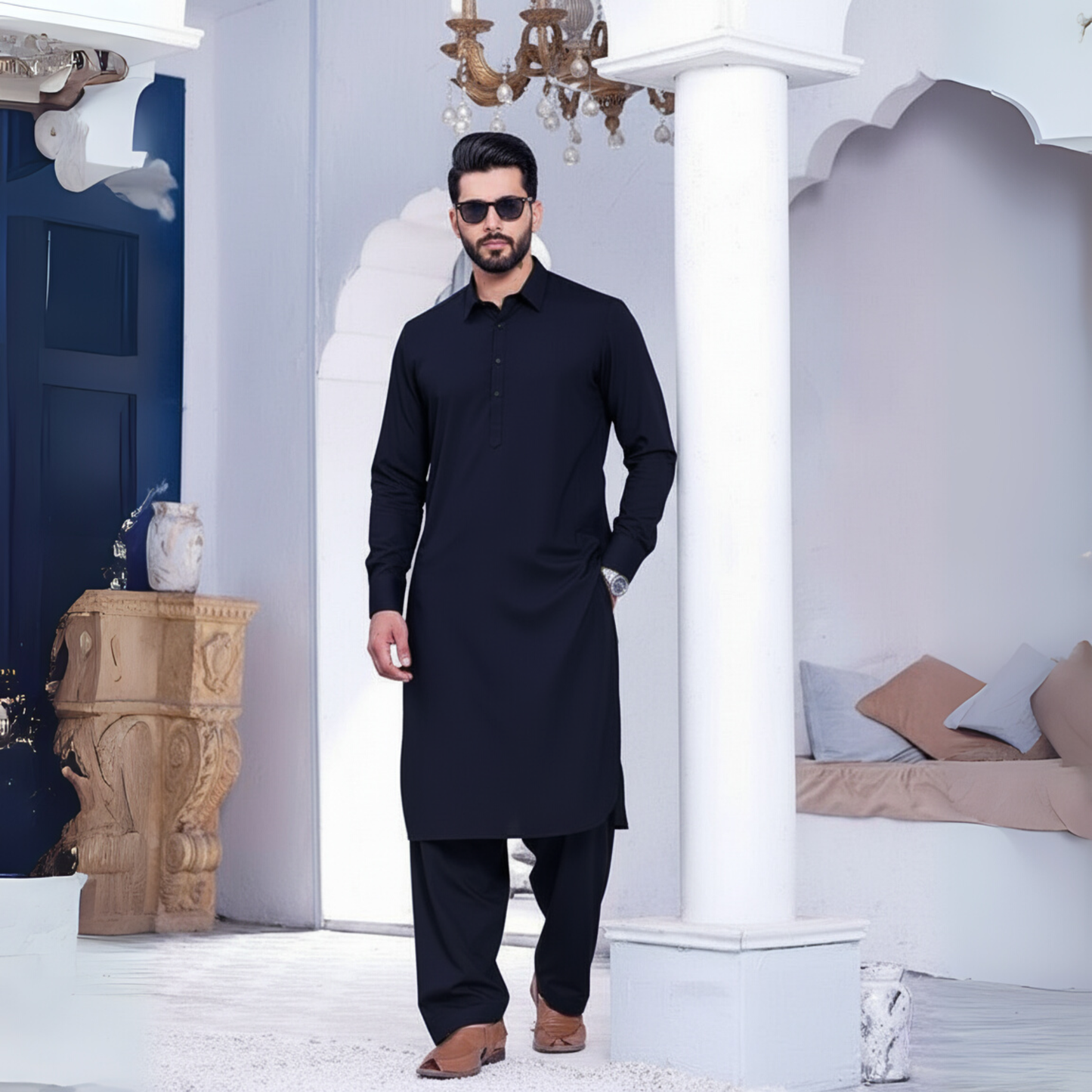 NAVY SWISS - (COTTON)