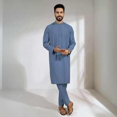 ASH BLUE ALAMGHIR - (WASH AND WEAR)