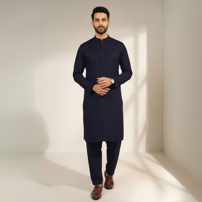 NAVY TARGET SUITING - (WASH AND WEAR)