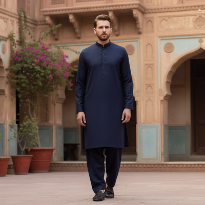 NAVY DIAMOND - (WASH AND WEAR)