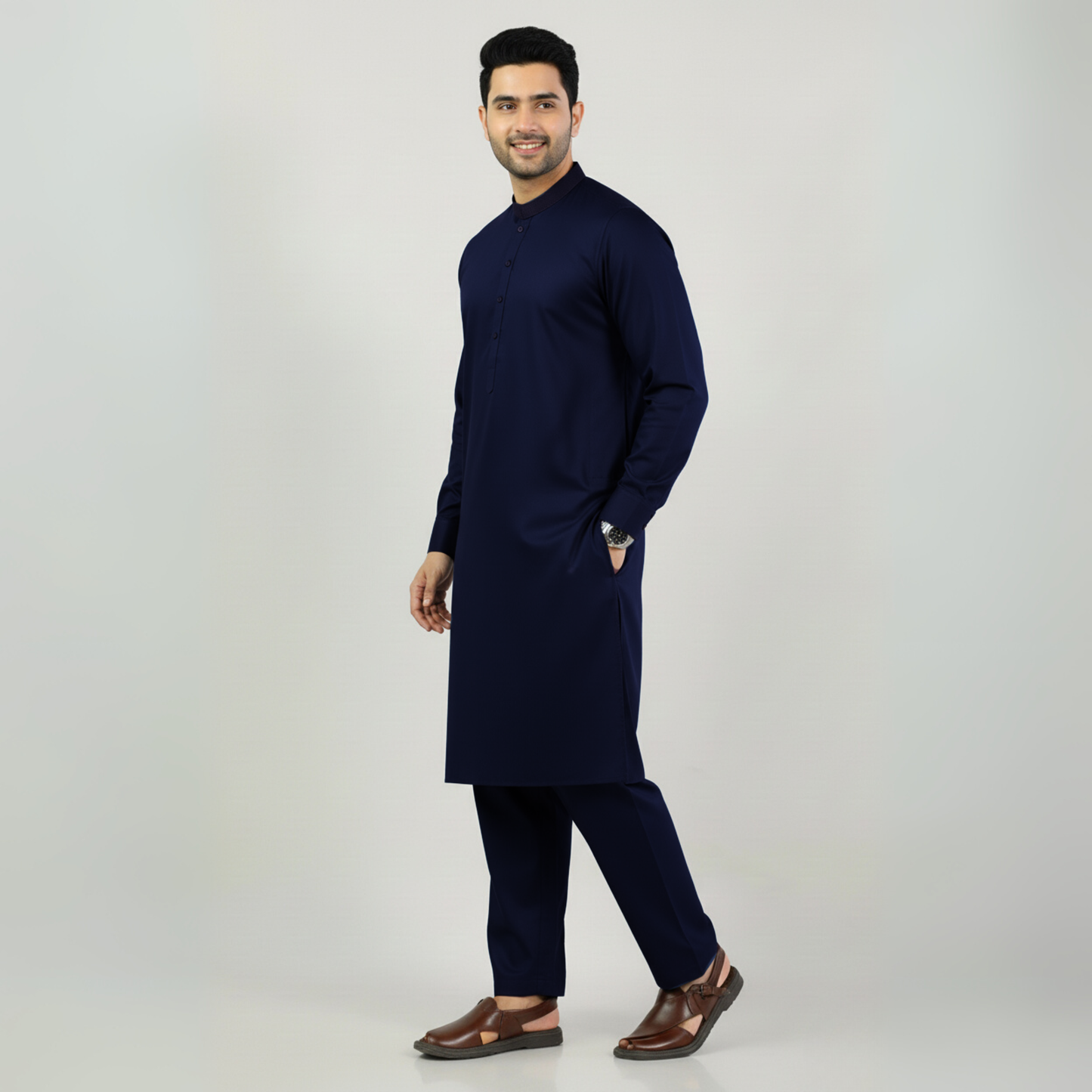 NEELAM - NAVY BLUE (WASH AND WEAR)