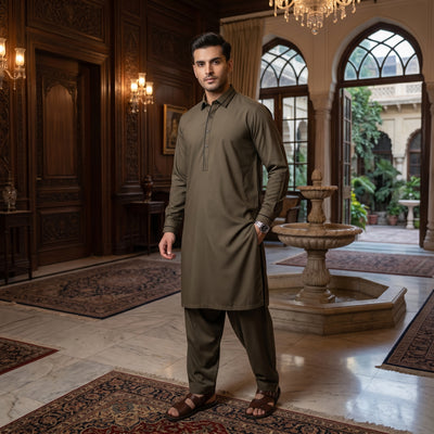 WALNUT SHAHSAWAR STITCHED - LUXURY COLLECTION