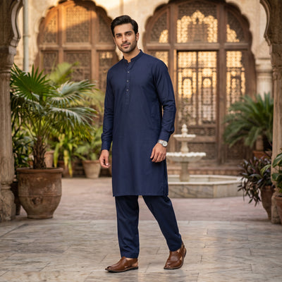 NEELAM - NAVY BLUE (WASH AND WEAR)