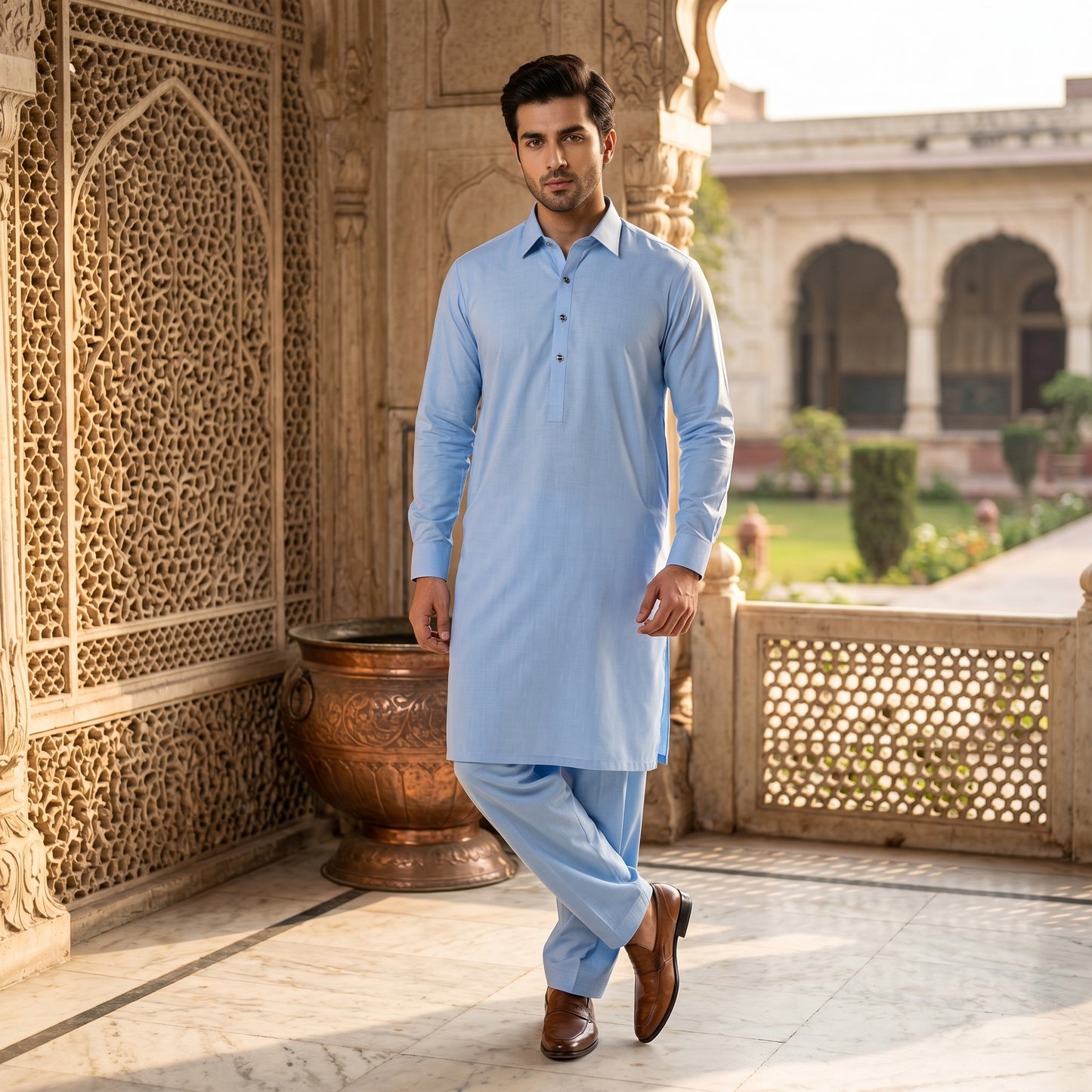 SKY BLUE GUL- (COTTON)