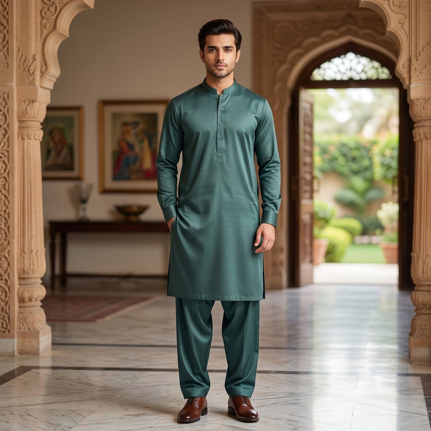 ROYAL COTTON SATIN UNSTICHED (ZINC) - PREMIUM