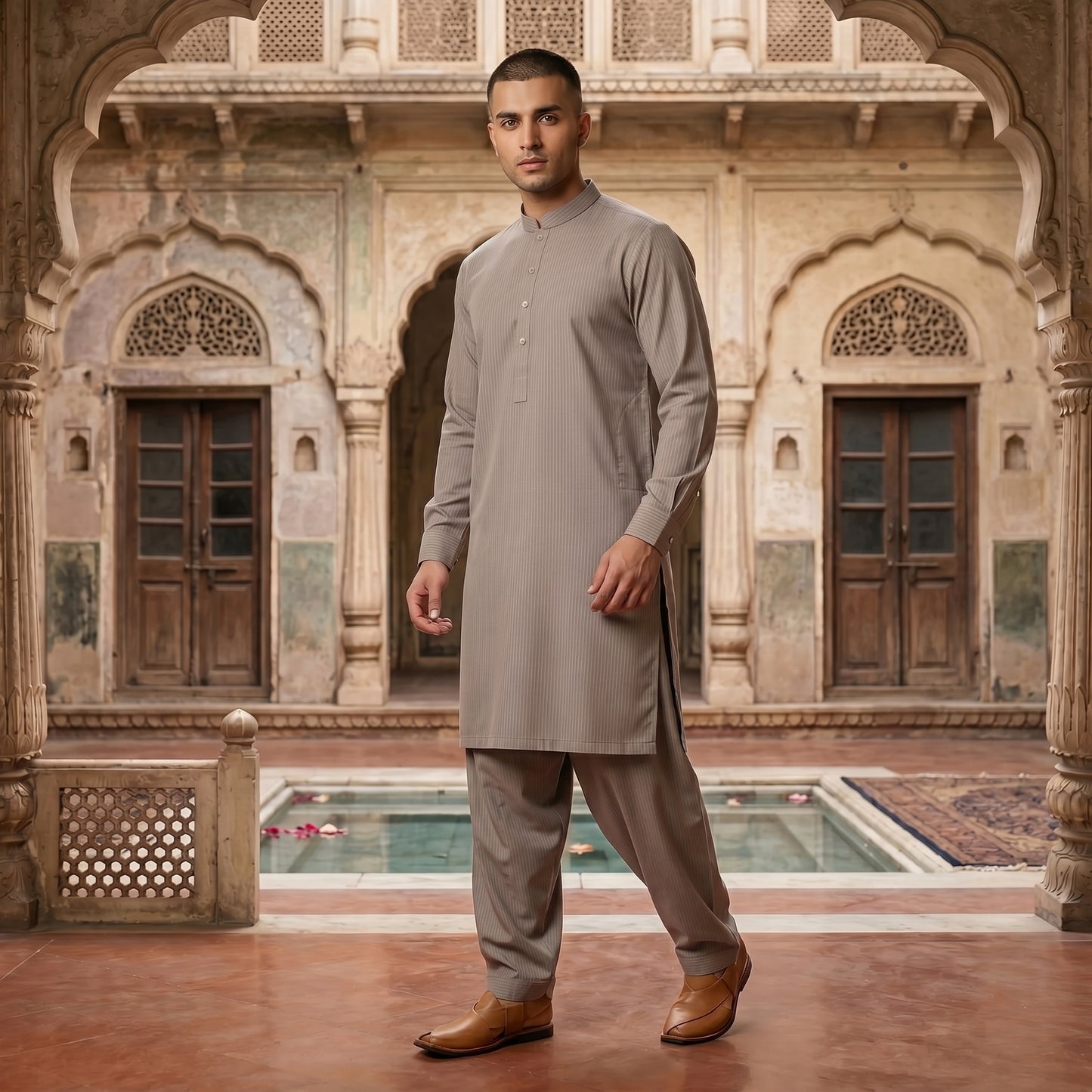 METALLIC BROWN INDIGO - (COTTON)